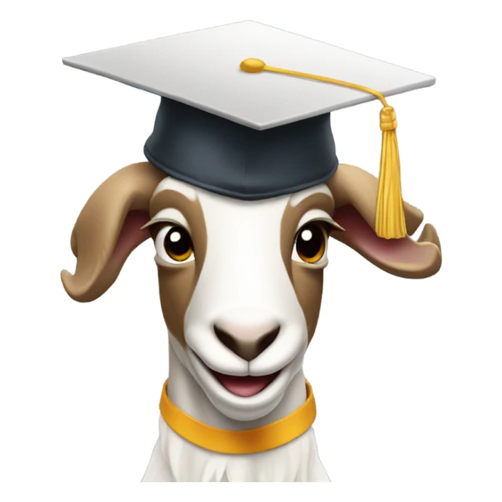 smirking goat with graduation hat sticker