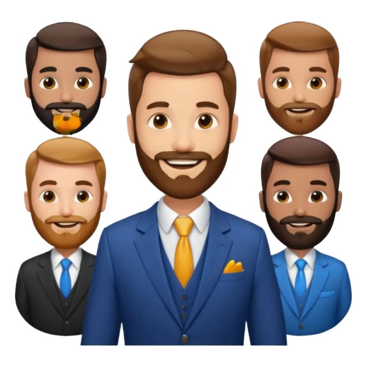 suit man,beard,different suit colors. sticker