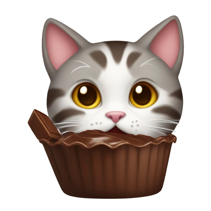 Cat eating chocolate  sticker