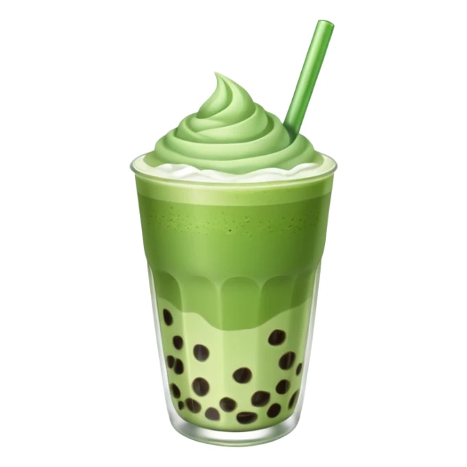 matcha latte with boba and ice sticker