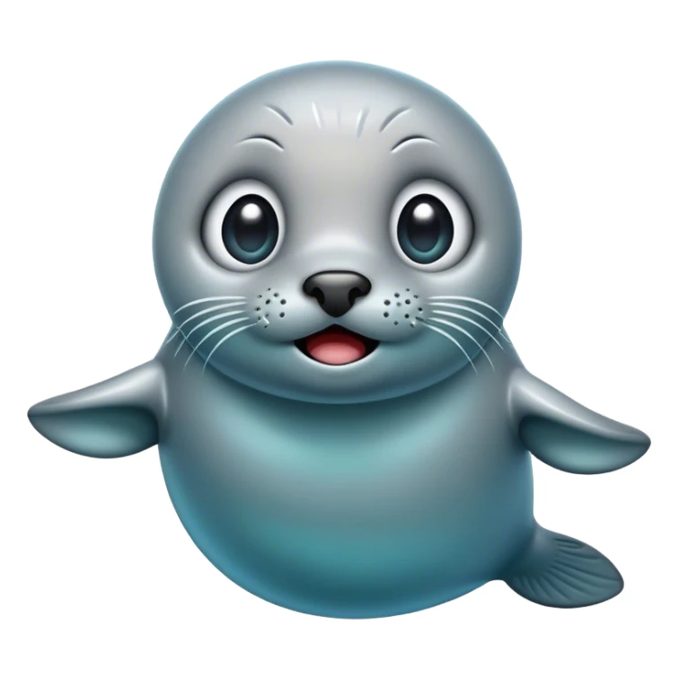 Cinematic Comical Seal Portrait Emoji, Head tilted dramatically with an exaggeratedly shocked expression, featuring a polished, streamlined body with wide, comically expressive eyes brimming with humorous disbelief, Simplified yet hilariously expressive features, highly detailed, glowing with a slightly sassy aquatic glow, high shine, dramatic yet playful, stylized with an air of quirky maritime attitude, soft glowing outline, capturing the essence of a meme-worthy seal that appears ready to side-eye its way into viral fame! sticker