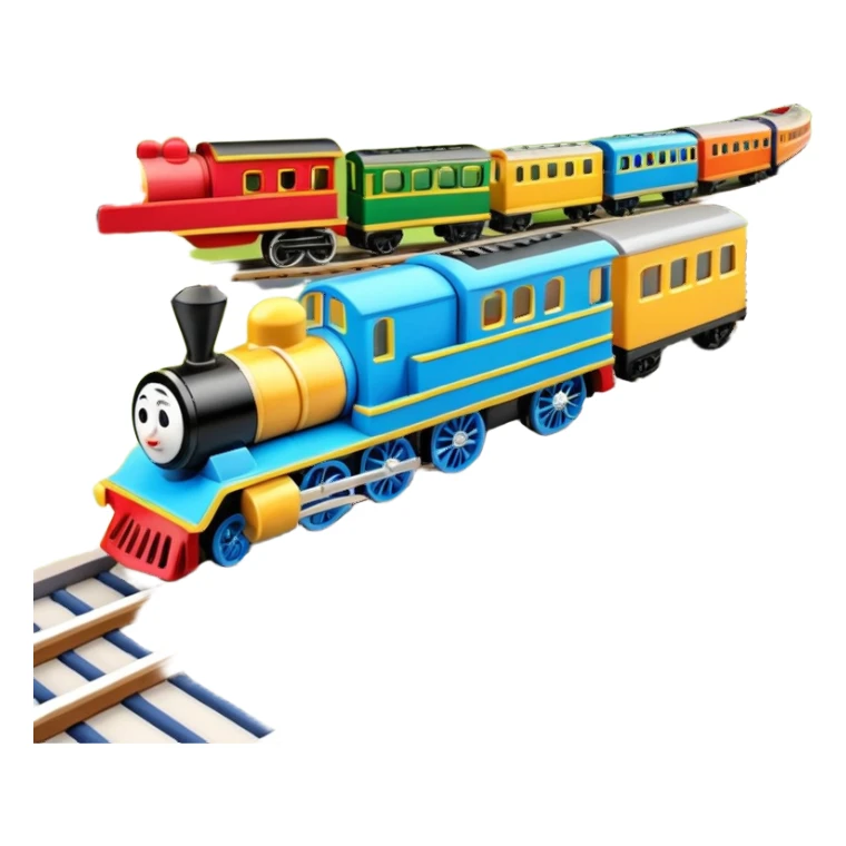 Toy Trains in a railway track  sticker
