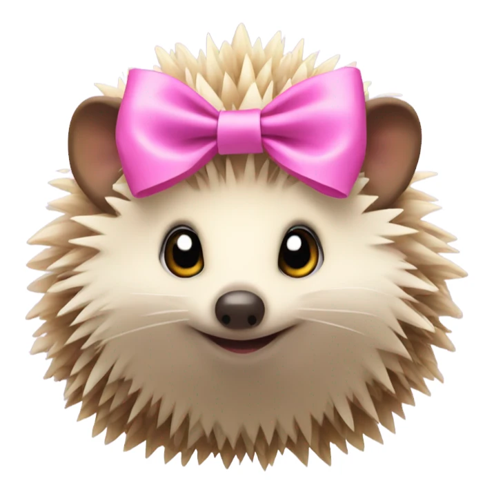 hedgehog with a pink bow sticker