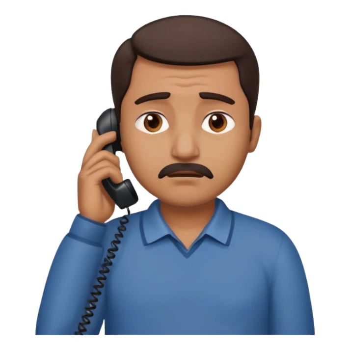 generate an indian dad, talking on call. looking upset sticker