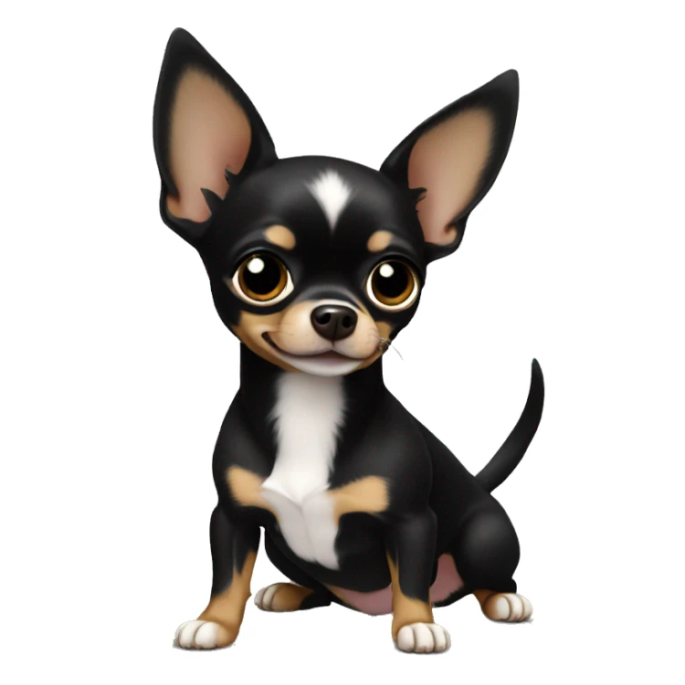 black chihuahua hello sticker