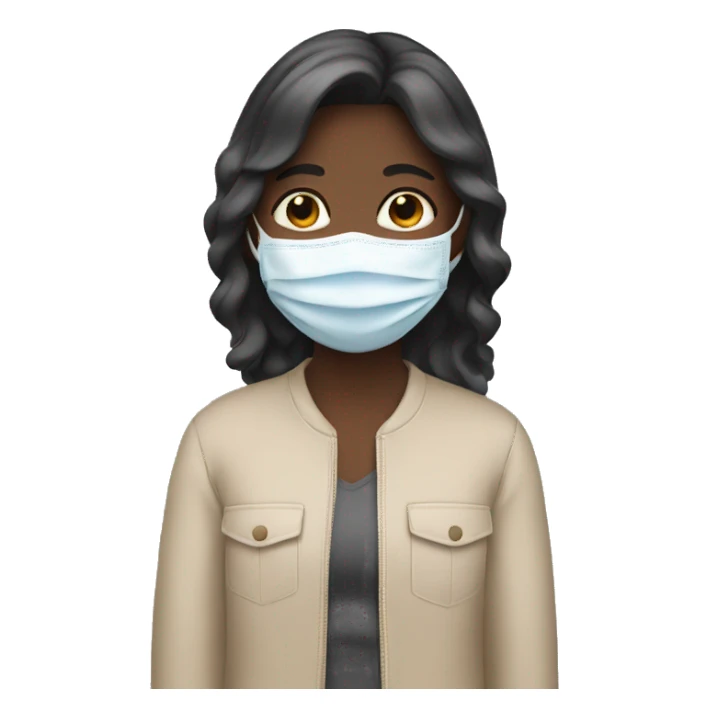 Girl with facemask sticker