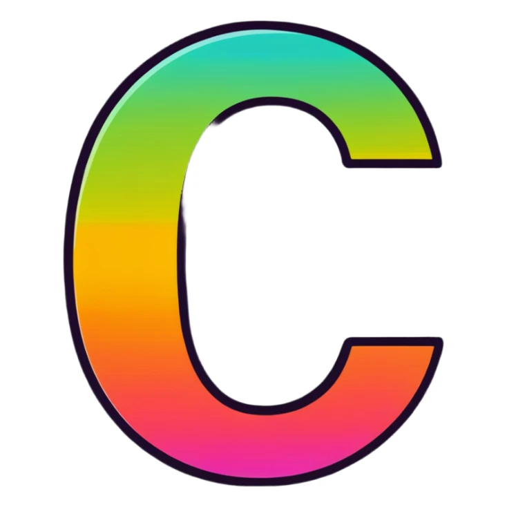 Colorful Gradient Alphabetical Letter “C” sticker