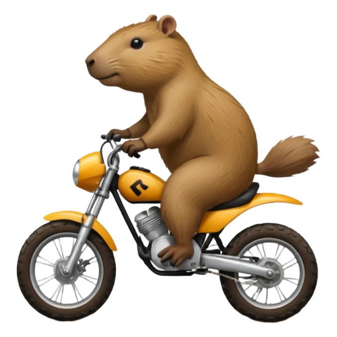 Capybara on a dirt bike sticker