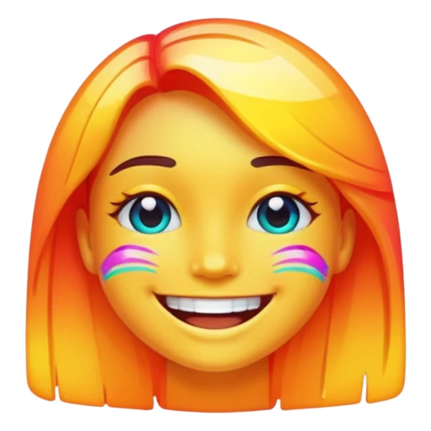 Glitter glitch smile sticker
