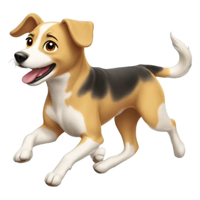 one dog running in the sun sticker