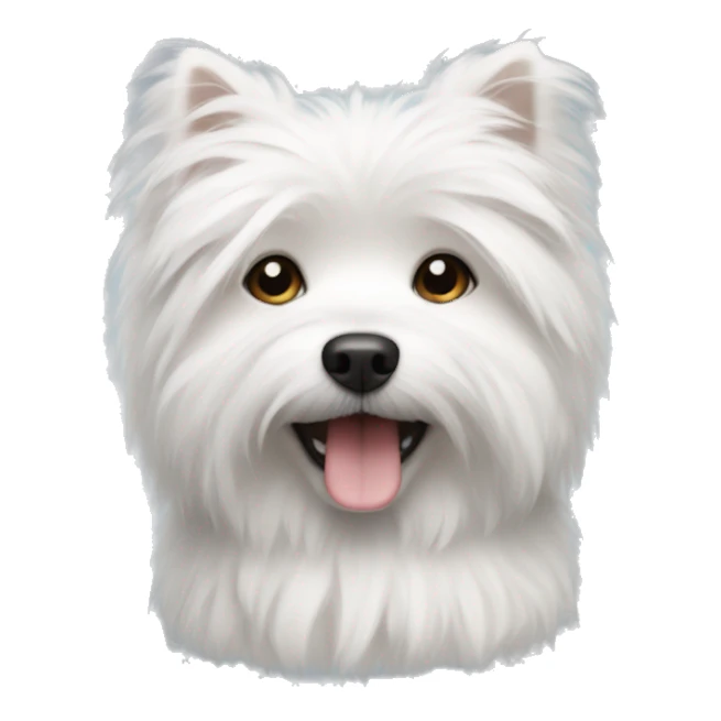 white fluffy small dog  sticker