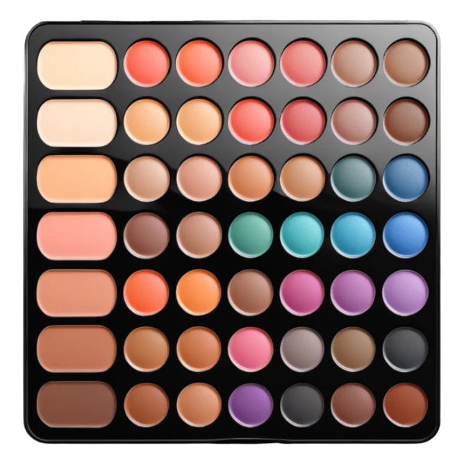 Makeup palette with colorful eyeshadows sticker