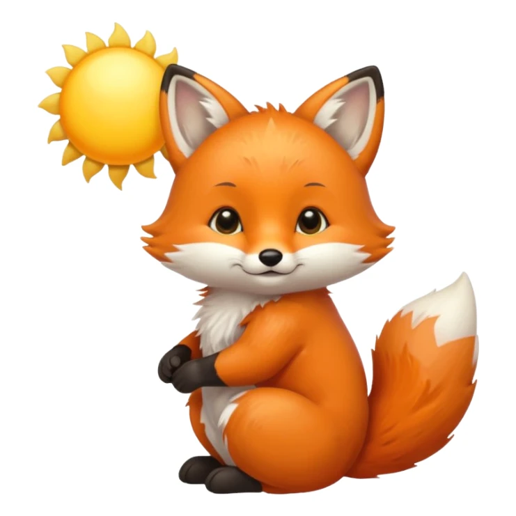 Baby fox carrying a sun ☀️🦊 sticker