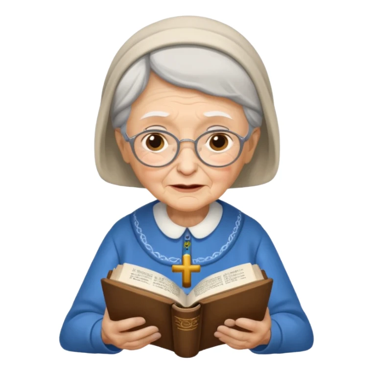 A old lady reading the Bible  sticker