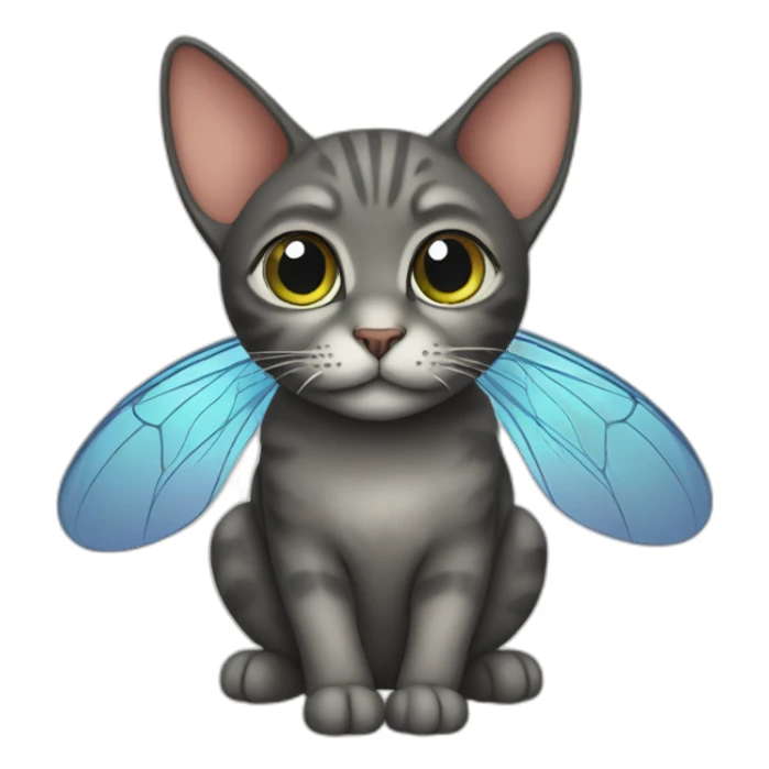 fly cat sticker