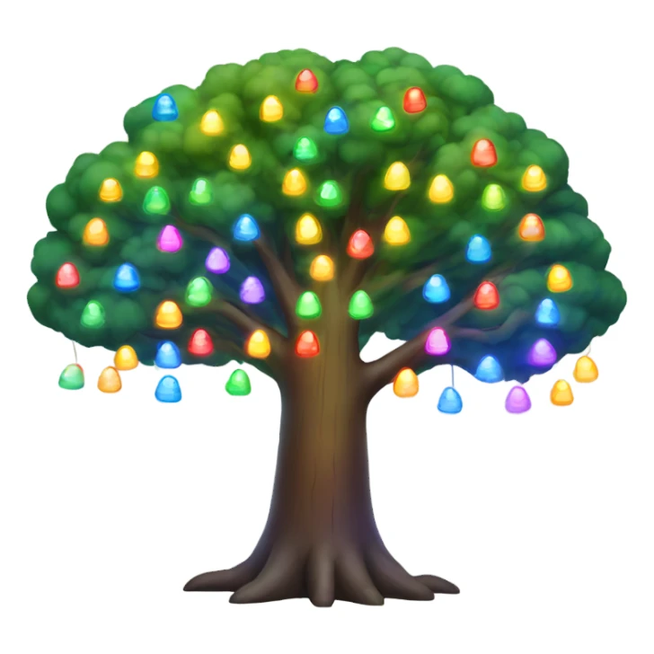 Large rainbow tree with lights  sticker