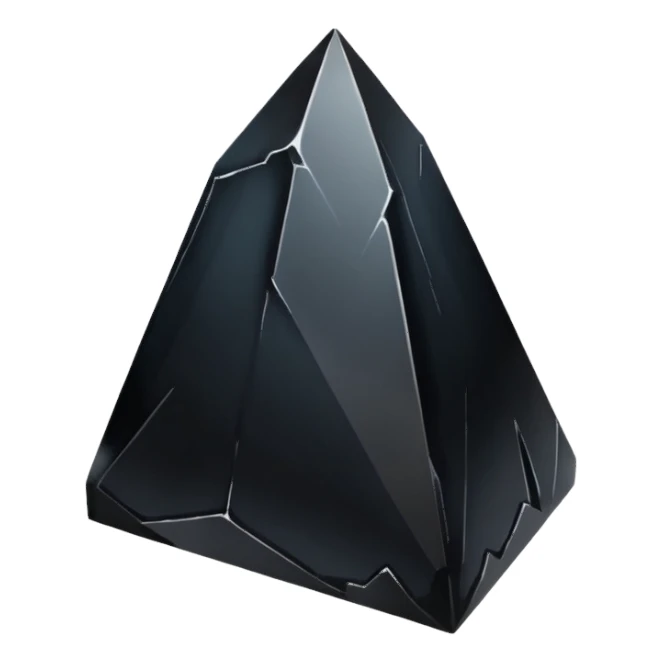 A raw obsidian shard with a glossy black surface.



































































 sticker