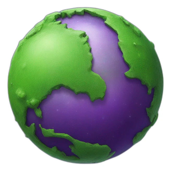 green planet with purple rings sticker