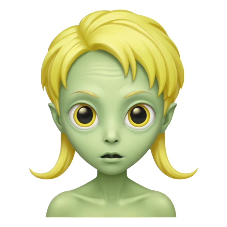 alien with yellow hair sticker