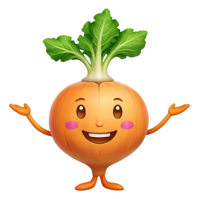 happy smiling turnip character sticker