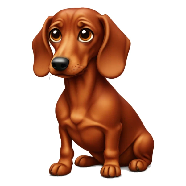 Serious red dachshund  sticker