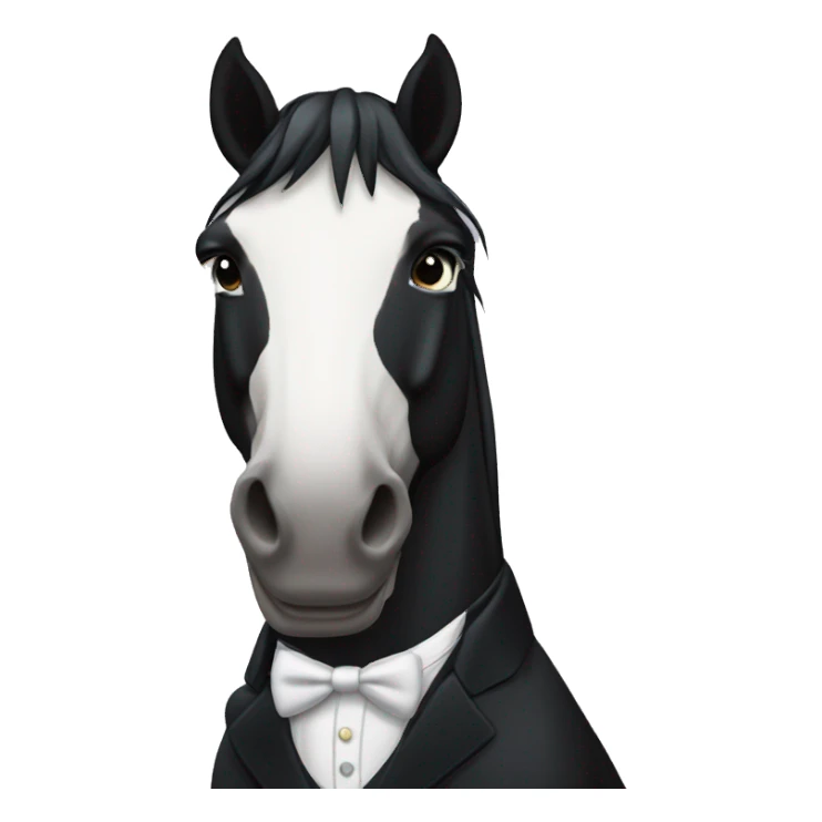 Black horse in a tux sticker