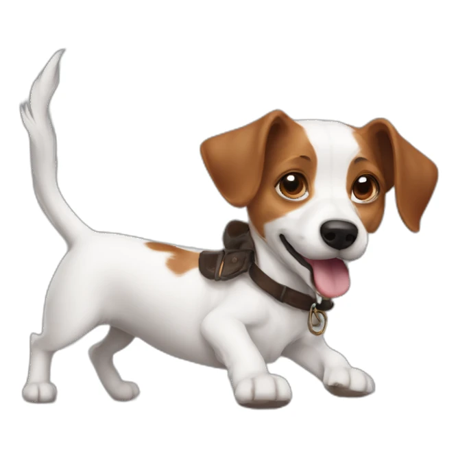 Johnny depp and jack Russell terrier run sticker