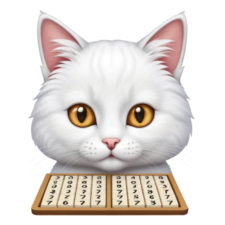 cat playing sudoku sticker
