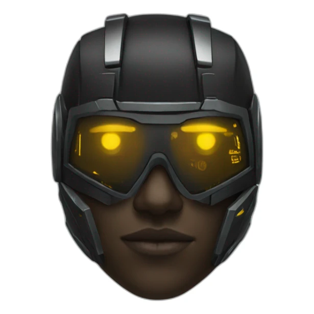 black cyberpunk helmet sticker