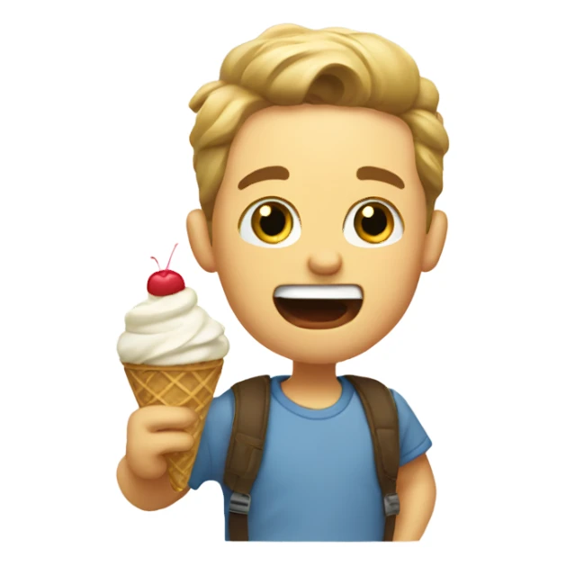 Colton eating ice cream sticker
