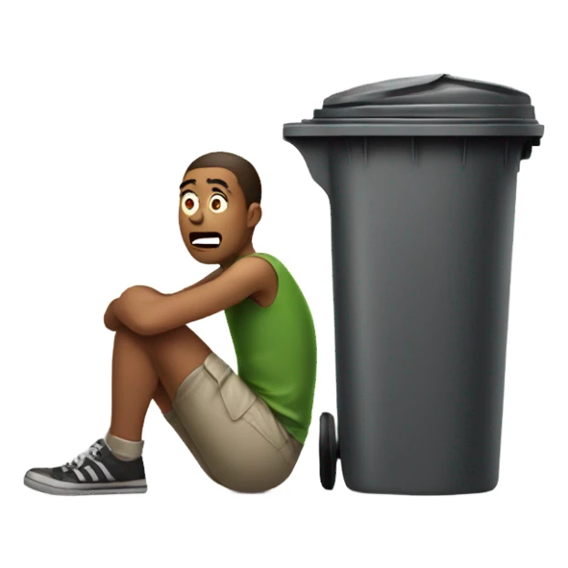 A man that has been throw in a bin  sticker