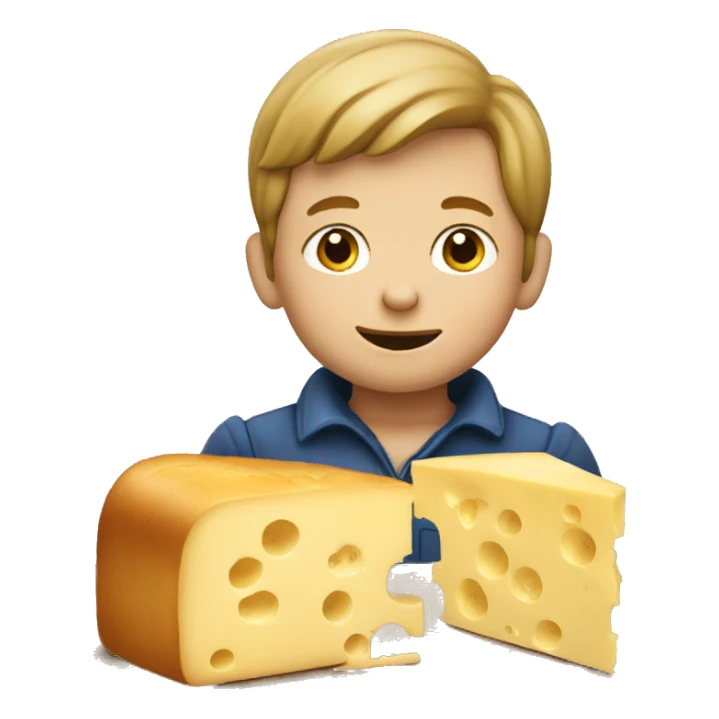 Dutch boy eating bread with cheese sticker