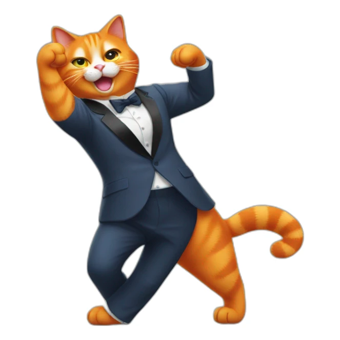 Orange cat dancing Gangnam Style sticker