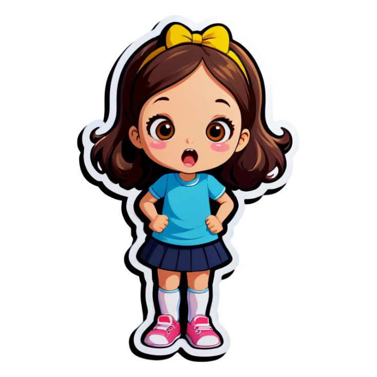 Girl surprised  sticker