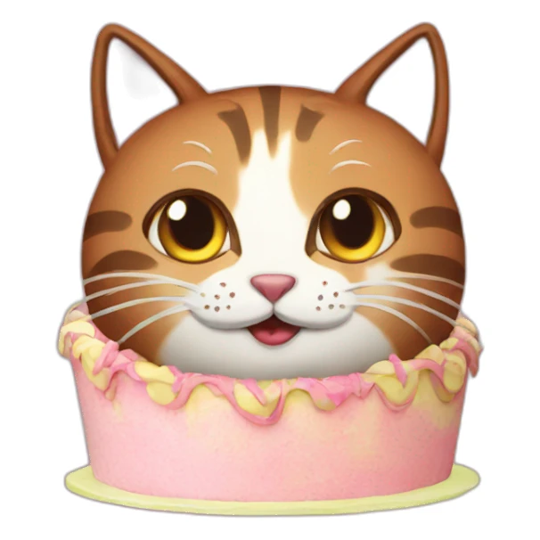 Cat cake sticker