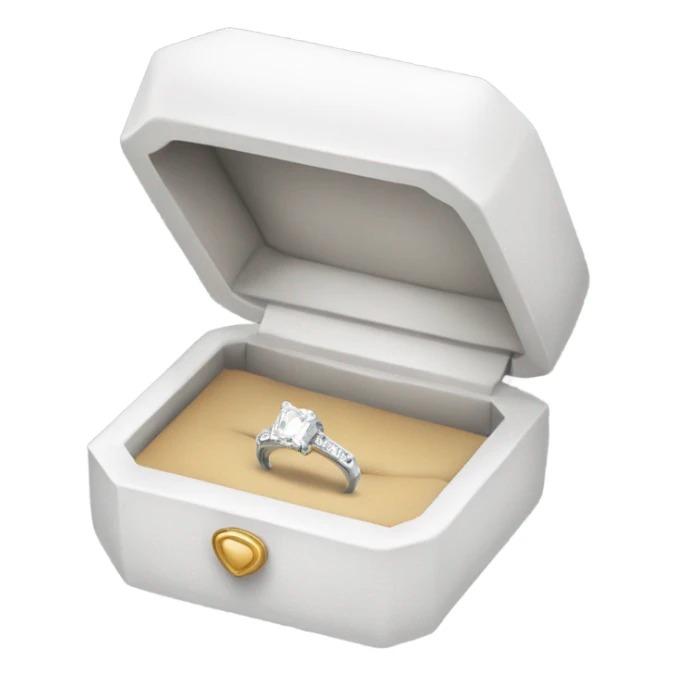 White Engagement ring box  sticker