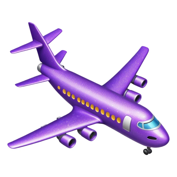 glitter purple avião sticker