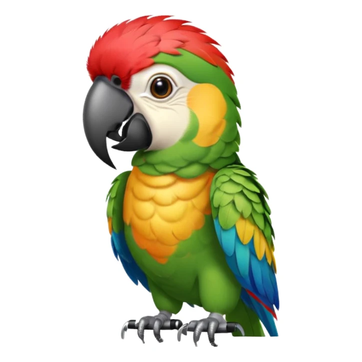 Parrot speaking into mic sticker