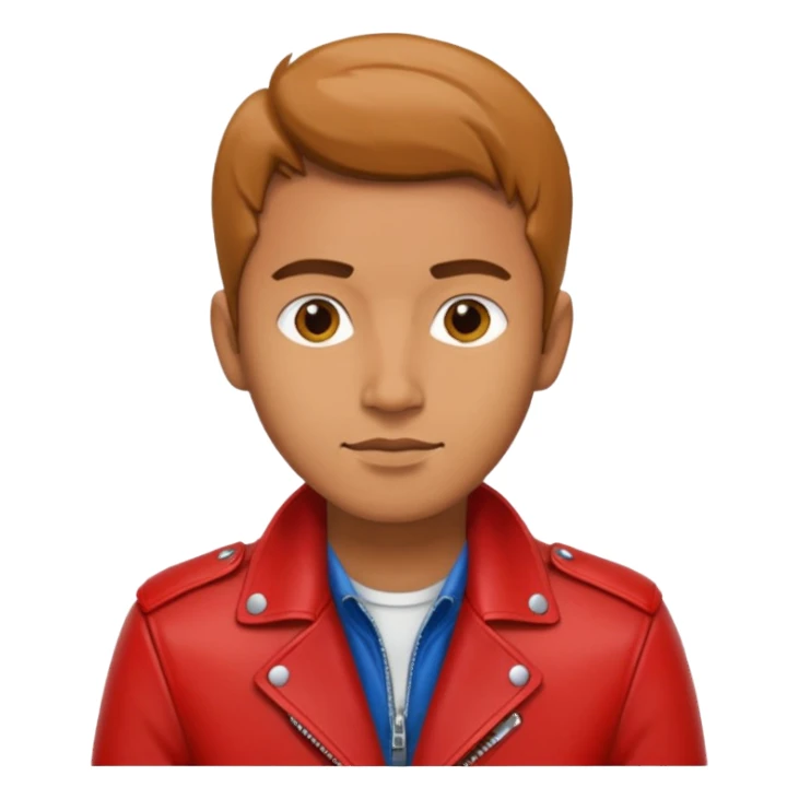 Motorbiker man with red leather jacket sticker