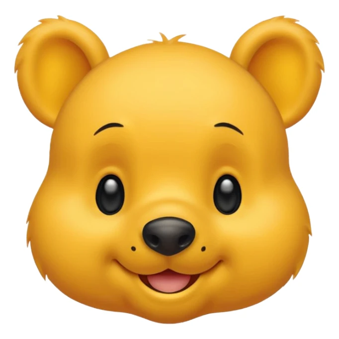 ursinho Pooh face, smiling, yellow, simple sticker