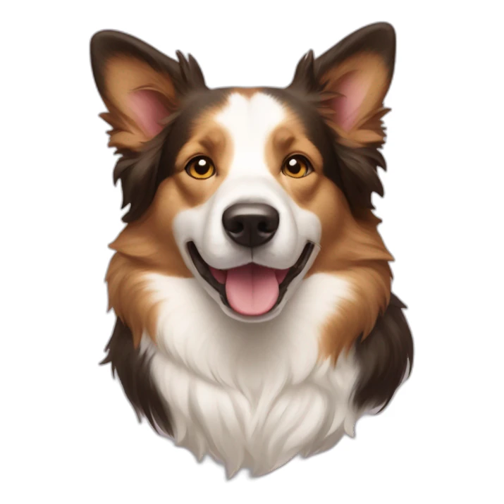 border collie mixed with corgi only face sticker