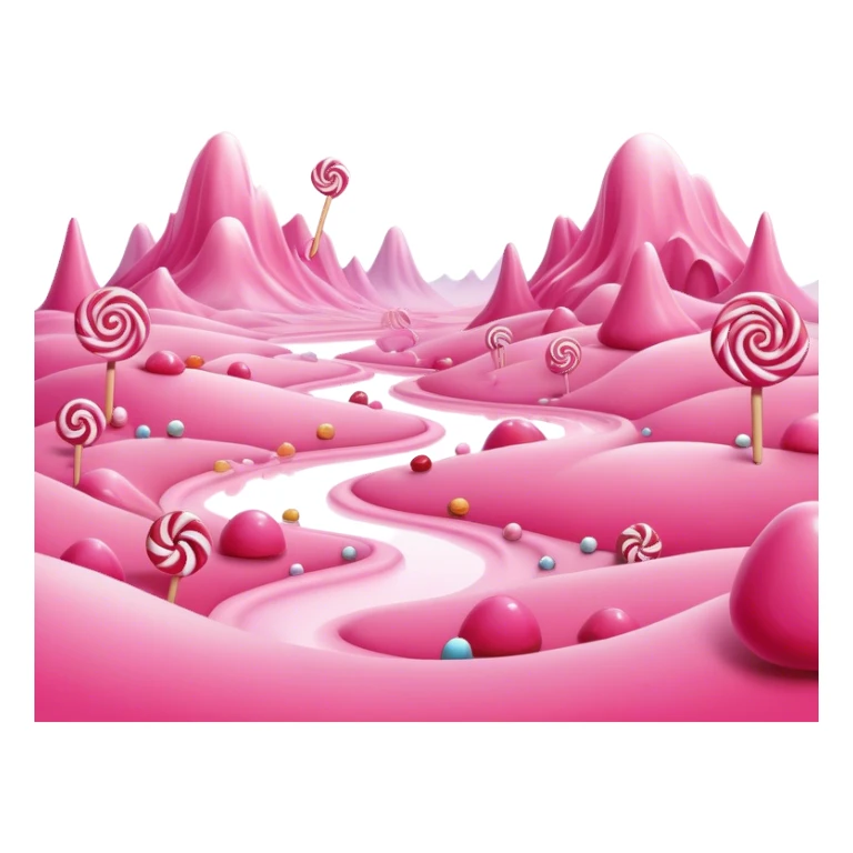 candy land pink surreal landscape sticker
