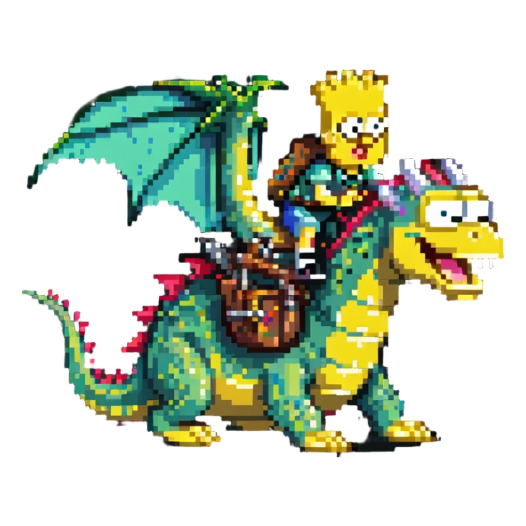 Spongebob riding a dragon sticker