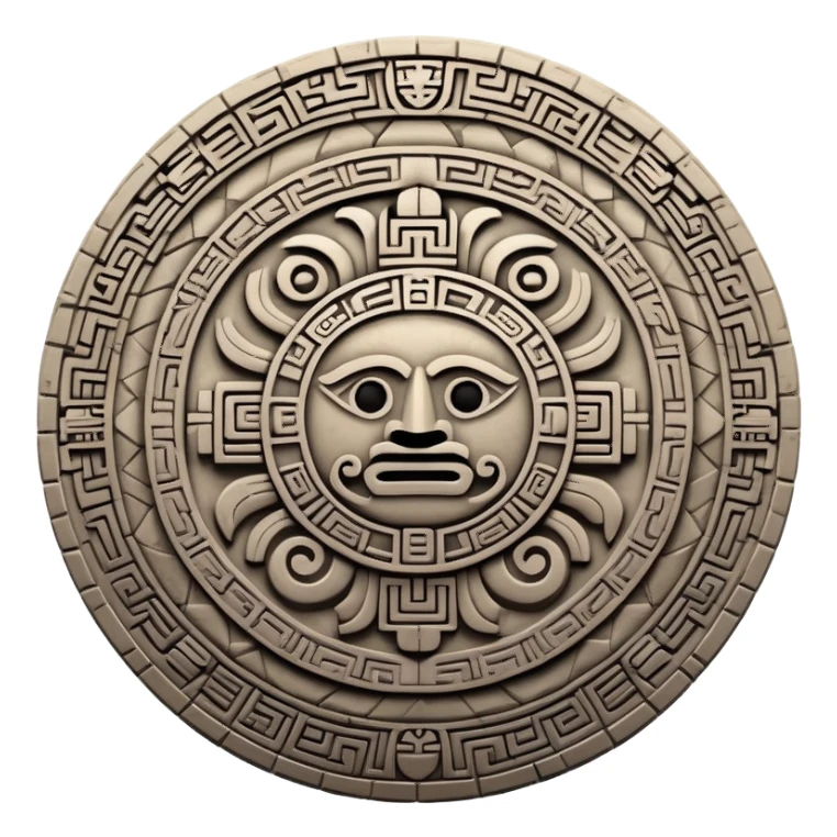 Aztec calendar stone symbol sticker