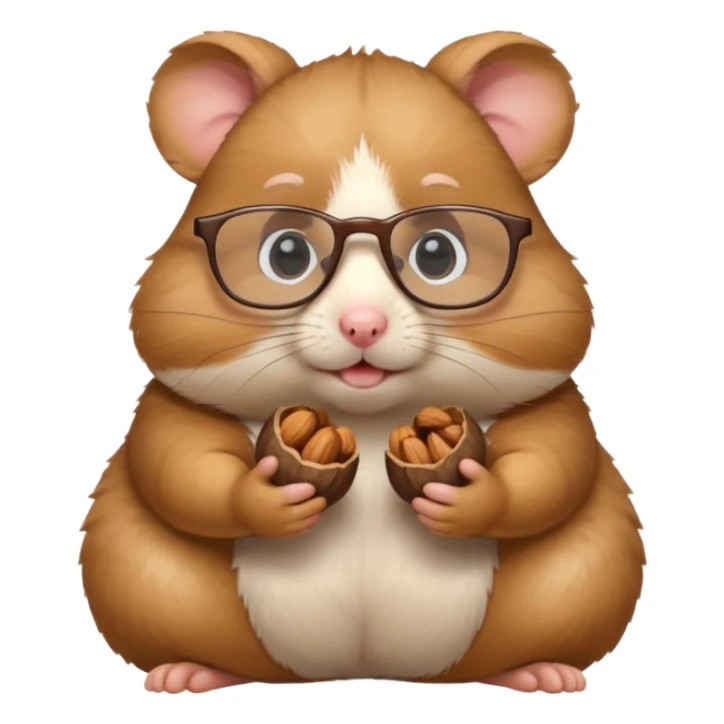 hamster holding nutz with glasses sticker