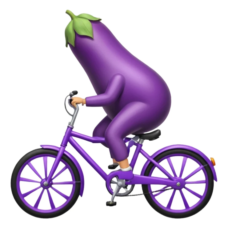 Eggplant riding a bike  sticker