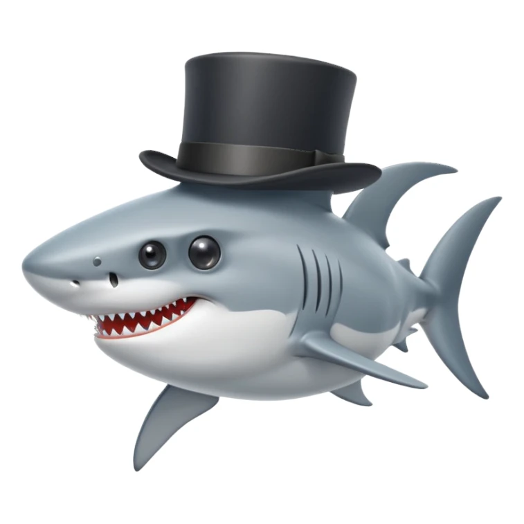 shark with a monocle and top hat sticker