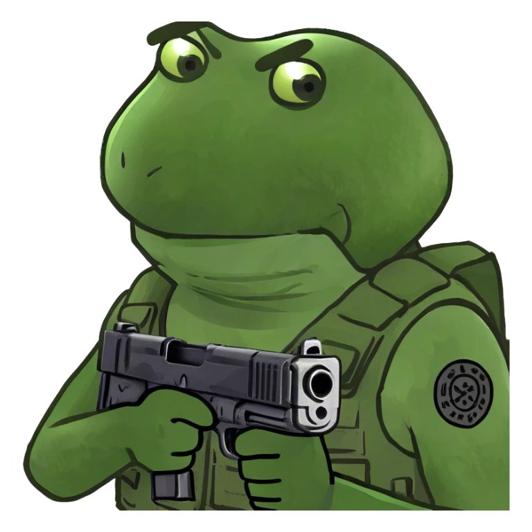 Guy with gun sticker