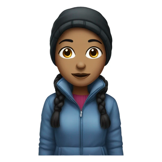 Black haired girl in a winter outfit sticker