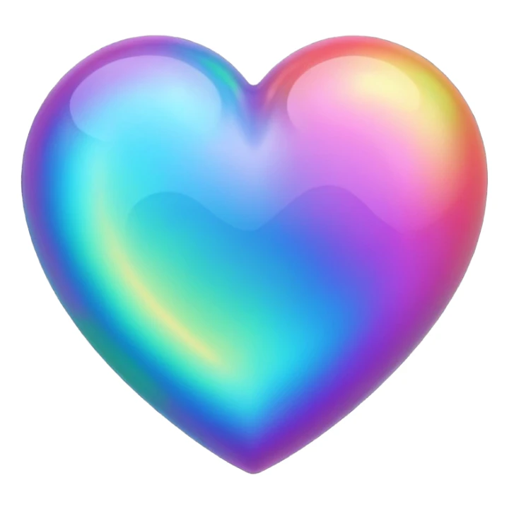 iridescent heart sticker